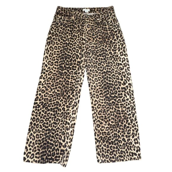 H&M High Rise, Wide Leg, Animal Print Denim Jeans-SIze 10-GUC - Picture 1 of 7